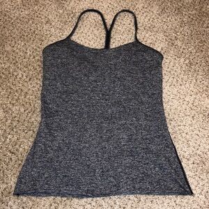 Lululemon Spaghetti Strap Gray Cami Tank Top with built in sports bra (Size 4)